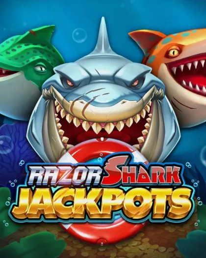 Razor Shark Jackpots neon játékborító